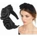 Matador Velvet Braided Padded Headband - Vintage Rose Motif Hair Accessory for Women & Girls (Black) | International Shipping Available - Buy Online on GoSupps.com