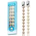 LcyKohn Silicone Pacifier Clip Durable Textured Pacifier Holder Clips Fits Most Pacifier Styles Pacifier Strap with Clip for Baby Boy or Girl (Toast&Buttercream) 2-Pack