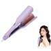 Big Wave Hair Curler Iron Wand 32mm Romantic French Egg Roll Curling Iron Multifunctional Ceramic V-Shaped Hair Curling Iron 4 Gears Temperature Fast Heating for Long or Short Hair (Purple)