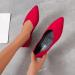 Women's Red Suede Pointed Toe Flat Casual Shoes - Size 8 - Buy Online on GoSupps.com