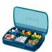 Pill Box 6 Compartments Square Portable Pill Case Moisture-Proof Pill Organizer Medication Supplements Pill Case (Blue) Blue 6 Compartment
