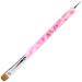 Ivy L Premium 2 Way French Gel Acrylic Nail Art Kolinsky Brush with Dotting Tool for Professional Manicure Cuticle Clean up Nail Art Design (Size # 16, Pink Marble) Size # 16 PINK MARBLE