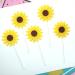 25PCS Cute Sunflower Cupcake Toppers Yellow Flower Fruit Picks for Baby Shower Wedding Party Supplies Kids Birthday Cake Decorations (Yellow)