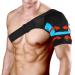 Adjustable Neoprene Shoulder Support Bandage - Unisex Fits Left & Right - Relief for Arthritis & Shoulder Luxation (Blue) - Buy Online on GoSupps.com