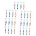 Healvian 28 STK toothbrush teeth grinding brushing prosthesis cleaning brush soft prosthesis brush prosthesis brush cleaner prosthesis burial bursts holding brush colored rubber TPE holder dentures