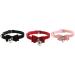 Cat Collar Kitten Velvet Bow Tie Safety Elastic Bowtie Bell Color Pink Black Red Blue Purple 3pcs