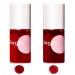 2 Pack Lip & Cheek Stain Travel Size Moisturizing Lip Tint Stain Set Multi-use Lip and Cheek Tint Liquid Blush and Lip Paint High Pigment Vivid Color Long-Lasting Lipstick Lip Tint Lacquer Makeup (Apple + Strawberry)
