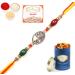 Ghasitaram Gifts Rakhi for Brother Rakhis Online - 8833 Premium Rakhi with 100 GMS of Dryfruits Mix Can 200 GMS of Kaju katli Rakhi & 100g Dryfruits Mix Can 200g Kaju katli