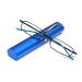 Hubeye portable metal reading glasses flexible light vision feather hinge classic unisex reading help glasses with case 1.00 blue 1.0 dioptria