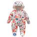 famuka Baby Snowsuit Romper Fleece Lined Outwear Winter Warm Outfit With Gloves 3-6 Months Orange
