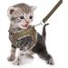 Femax dog harness and linen set for dogs soft mesh padded dishes for puppies and cats reflective adjustable breathable breast dishes for walking running training XS (breast 26-29 cm) camouflage brown
