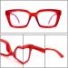 Amorays Oversize Square Reading Glasses for Men & Women - Vintage Anti-Blue Light Presbyopia Readers +2.50 Red Frame - Buy Online on GoSupps.com