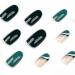 Justotry 24-Piece Dark Green & White Swirl Press-On Almond Nails | Short French Artificial Acrylic Nails for Women | Easy Stick-On Nail Art - Buy Online on GoSupps.com