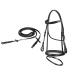 Start Diamond bridle horse with reins bridle for horses English combined riding straps 19mm belt wings bridle bridle leather for pony thoroughbred and warm blood (full black) full black