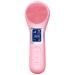Silicone Face Scrubber Exfoliator Rechargeable Facial Cleansing Brush with LCD Screen for Men & Women Sonic Face Brush for Cleaning and Deep Cleansing and Exfoliating Pink