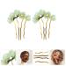 LALAFINA 2Pcs Vintage Jade Flower Hairpins - Chinese Traditional Hair Stick for Hanfu Headwear - Green - Buy Online on GoSupps.com