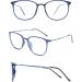 Koosufa Classic Retro Glasses Frames - Thin Nerd Glasses for Men & Women Ultra-Light TR90 Panto Frames with Case - Stylish Prescription-Free Eyewear in Blue - Buy Online on GoSupps.com