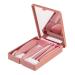 DAQUSU 5 Pieces Travel Makeup Brush Set Portable Makeup Brushes with Mirror Box Mini Complete Function Cosmetic Brushes Kit Kabuki Makeup Brush Soft Hair Compact Make Up Brushes Set