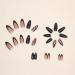 Justotry 24-Piece Stiletto Nails Set Glitter Black French Press-On Nails & Pink Almond Art Artificial Short Fingernails for Women - Buy Online on GoSupps.com