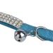 Hukchi Soft Adjustable Velvet Collar with Rhinestones & Bells for Small Dogs & Cats - Blue | International Shipping Available - Buy Online on GoSupps.com
