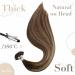 Laavoo Real Hair Extensions - Ombre Brown & Dark Brown Balayage - 50g Keratin Bonding U-Tip 50cm #4/18/4 - Buy Online on GoSupps.com