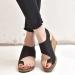 Women's Stylish Black Bunion Corrector Wedge Sandals - Size 7.5 | Orthopedic Flip Flops with Arch Support for Plantar Fasciitis Relief - Buy Online on GoSupps.com