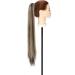 26 Inch S-noilite Ponytail Extension Clip in Hair Extension Curly Wavy Synthetic Hairpiece - Dark Brown & Ash Blonde - Buy Online on GoSupps.com