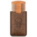 Wooden Beard Comb & Durable Case for Men | Fine & Coarse Teeth | Pocket Comb for Beards & Mustaches - Brown Skull Design - Buy Online on GoSupps.com