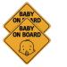 Hyber&Cara Baby on Board Sign for Car Magnetic Baby in Car Sticker Reflective at Night Waterproof Yellow 2 Pack