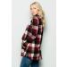 Bump Maternity Knit Sweater - High Neck Shawl Collar Tunic Pullover Top (S Burgundy/Black) - Buy Online on GoSupps.com