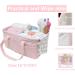 Large Pink Dots Baby Diaper Caddy Organizer - Nursery Storage Basket for Girl - Portable Tote Bag for Changing Table and Travel - Buy Online on GoSupps.com
