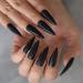 24pcs Extra Long Matte Black False Nails - Full Coverage Reusable & Long Lasting - International Shipping Available - Buy Online on GoSupps.com