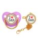 Haolei baby pacifier initial letter baby pacifier nipple baby pacifier rose gold bling baby gold pacifier and clips with rhinestones newborn dummy pacifier for 0-18 months