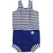Splash About Happy Nappy Costume with Reusable Swim Nappy Navy/White Stripe 0-4 Months