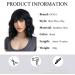 OUFEI Black Curly Wig with Bangs - 13 Inches | Heat Resistant Synthetic Hair for Women - Perfect for Daily Wear, Parties, and Cosplay - Buy Online on GoSupps.com