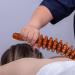 Wooden Massage Roller with Handle - Anti-Cellulite Body Massager for Back Neck & Legs - 12 Wheels - Natural Color - Buy Online on GoSupps.com