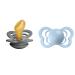 BIBS Pacifiers - Couture Collection | BPA-Free Baby Pacifier | Made in Denmark | Set of 2 Iron/Baby Blue Color Premium Soothers | Size 6-18 Months