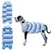 Jodsen Dog Recovery Suit for Dogs and Cats Dog Pajamas Breathable Dog Night Clothes Wound Protection Suits for Puppies Collar After Surgery Prevent Licking Biting (Blue-L)