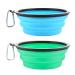 Moacc 2 pieces foldable silicone dog bowl foldable travel bowl bowl for dogs and cats spout -safe dog bowl with mountain stalig's buckle for water and feed (1000ml light blue and light green) light blue+light green