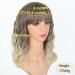 Gradient Blonde AISI HAIR Synthetic Wavy Curly Bob Wig with Bangs - Shoulder Length Ombre Wig for Women - Buy Online on GoSupps.com