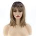 RENERSHOW Ombre Blonde Bob Wig with Bangs - 14inch Synthetic Wigs for Women - Natural Look for Daily & Party Wear - Buy Online on GoSupps.com