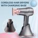 Cordless Hair Dryer with 360 Rotating Nozzle Handheld Rechargeable Hairdryer Kit w/Hot & Cold Wind Powerful Fast Dry Hair for Indoor Outdoor Salon - Buy Online on GoSupps.com
