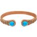Jeroot Women's Copper Magnetic Bracelet - Vintage Flower Design with 6 Powerful Magnets & Turquoise Accents - Buy Online on GoSupps.com