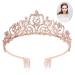 Araluky Rose Gold Tiaras and Crowns for Women Girls Jeweled Elegant Tiaras for Women Princess Crowns for Little Girls Rhinestone Crown with Combs Rose Gold Crown Wedding Tiara Hair Accessories for Wedding Prom Birthday H...