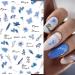 Blue Butterfly & Floral Nail Stickers - 6 Sheets - Buy Online on GoSupps.com