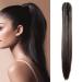 Ponytail extension ponytail hair extension braid braid with butterfly clamp hair piece hair smooth heat-resistant like real hair smooth-dark brown 53 cm