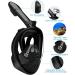 QingSong Full Face Snorkel Mask with Camera Mount | 180 Panoramic View | Anti-Fog & Anti-Leak | Snorkel Set for Kids & Adults - Black (L-XL) - Buy Online on GoSupps.com