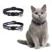 Nobleza Kitten Collar with Bell, 2 Pack Breakaway Cat Collars with Safe Quick Release Buckle, Paw Print & Strip Reflective Adjustable Soft Pet Collar Black