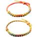 Oralgo Colorful Ethnic Ribbon Handmade Chinese Bangle - Lucky Peach Flower Knot Bracelet for Women - Buy Online on GoSupps.com