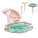 Jade Facial Roller Real Jade Face Roller Massager with 3 Interchangeable Heads for Women Routine Skin Care Reduce Puffiness Wrinkling Rejuvenate Skin (Green Jade + Rose Gold Handle)